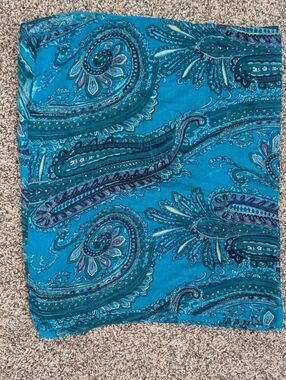 Teal Paisley Scarf